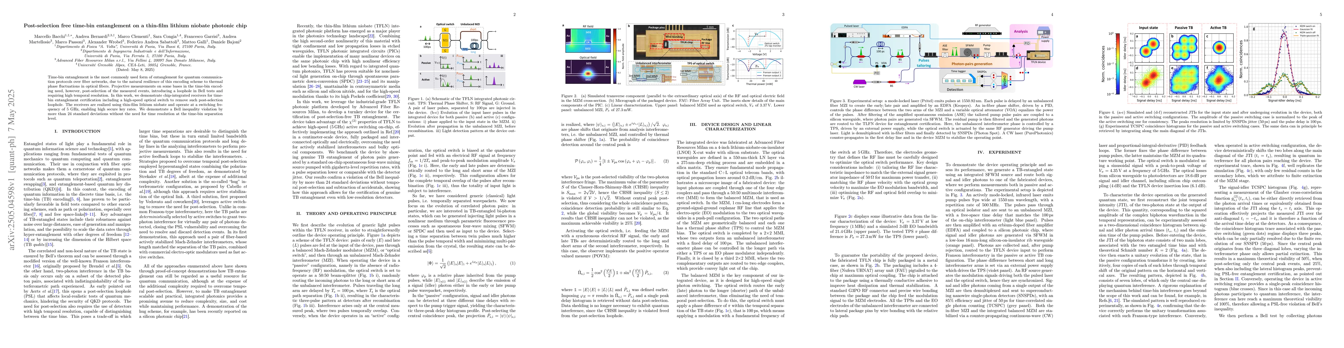 Thumbnail for Post-selection free time-bin entanglement on a thin-film lithium niobate
  photonic chip