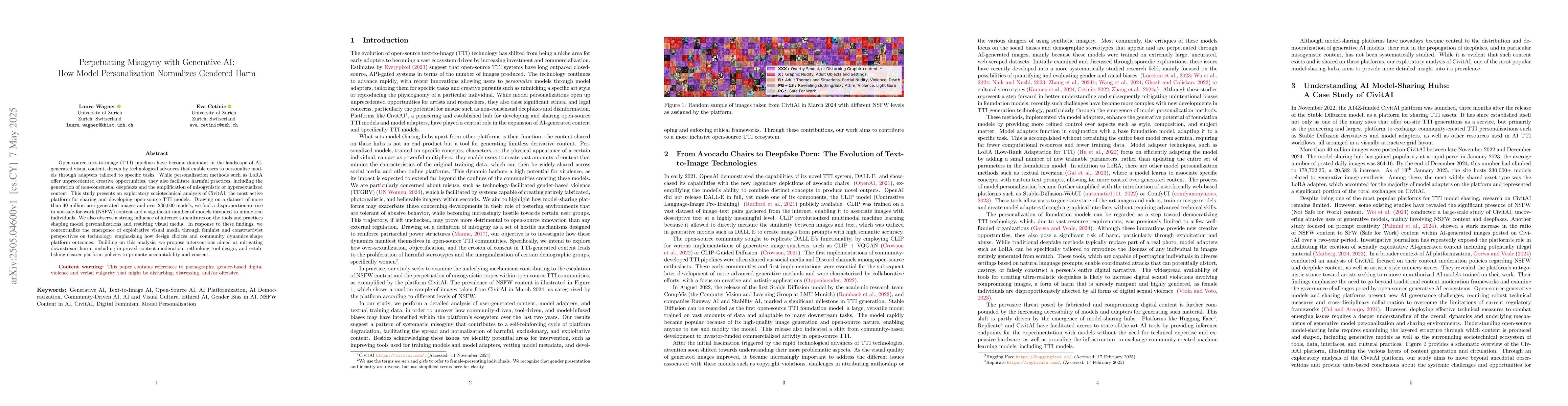 Thumbnail for Perpetuating Misogyny with Generative AI: How Model Personalization
  Normalizes Gendered Harm