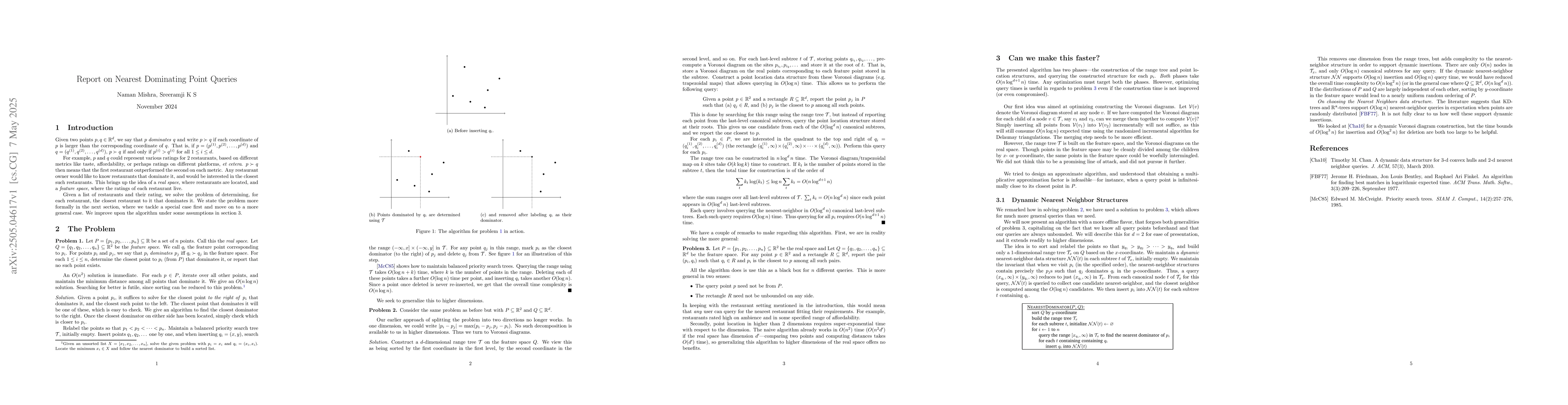 Thumbnail for Report on Nearest Dominating Point Queries