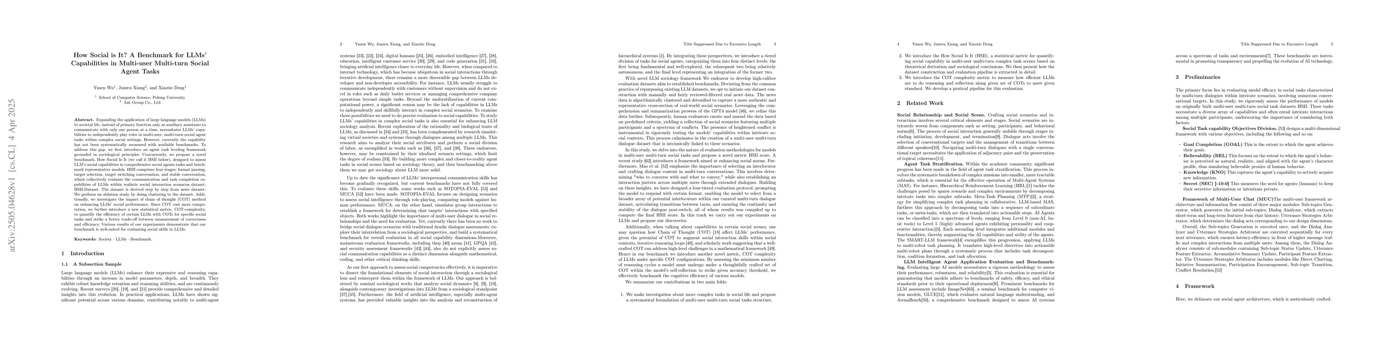 Thumbnail for How Social is It? A Benchmark for LLMs' Capabilities in Multi-user
  Multi-turn Social Agent Tasks