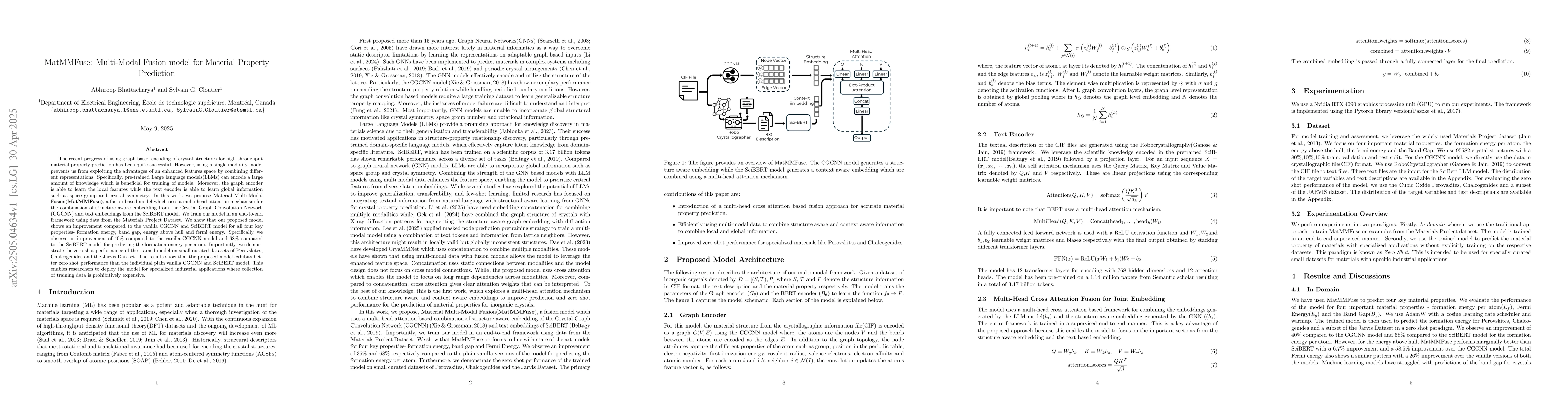 Thumbnail for MatMMFuse: Multi-Modal Fusion model for Material Property Prediction