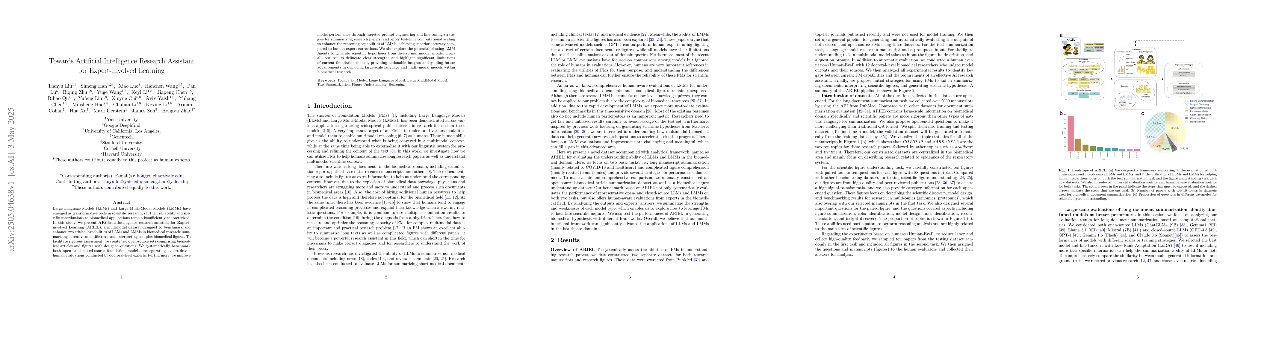 Thumbnail for Towards Artificial Intelligence Research Assistant for Expert-Involved
  Learning