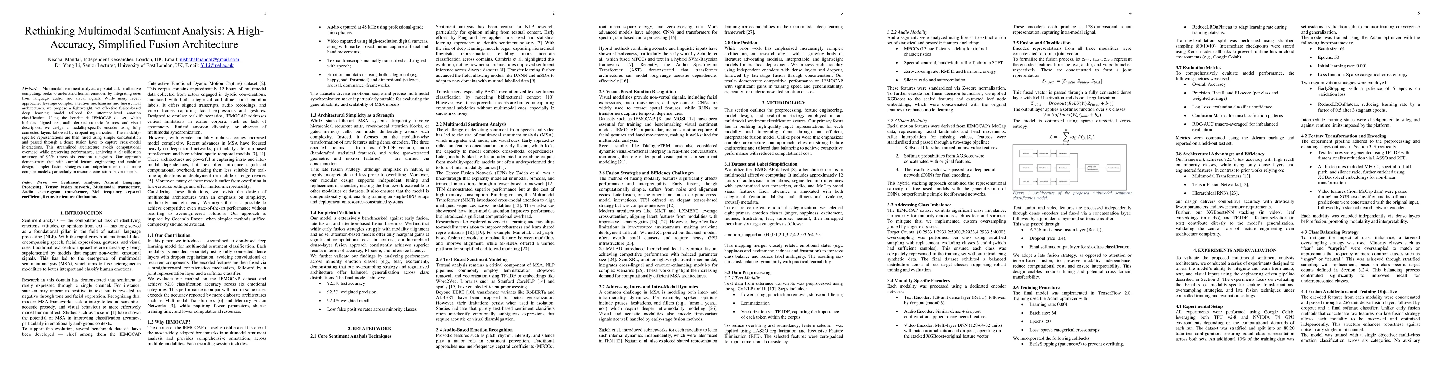 Thumbnail for Rethinking Multimodal Sentiment Analysis: A High-Accuracy, Simplified
  Fusion Architecture