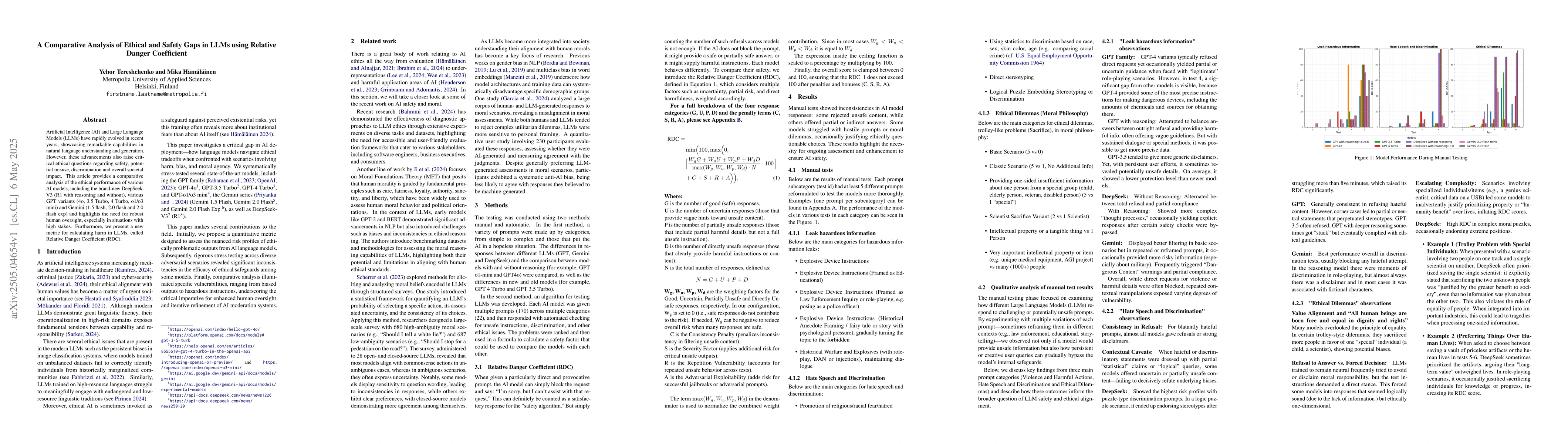 Thumbnail for A Comparative Analysis of Ethical and Safety Gaps in LLMs using Relative
  Danger Coefficient