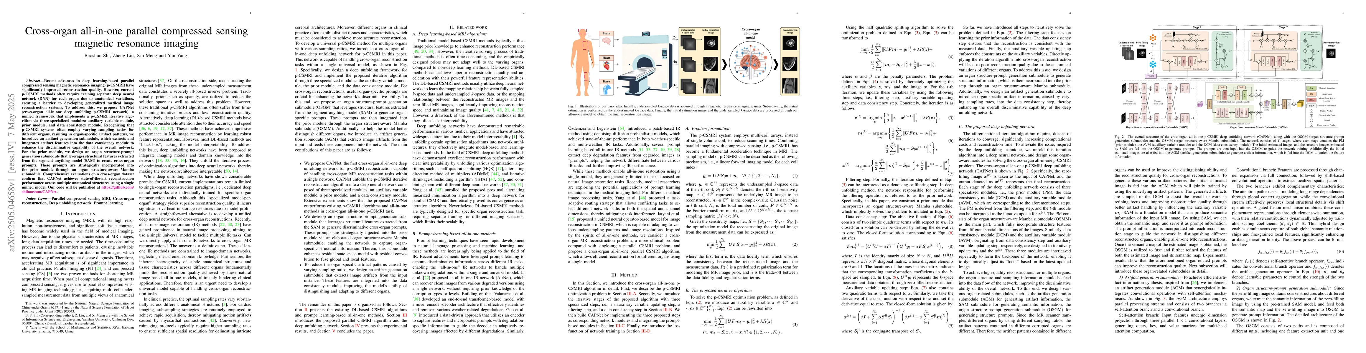 Thumbnail for Cross-organ all-in-one parallel compressed sensing magnetic resonance
  imaging