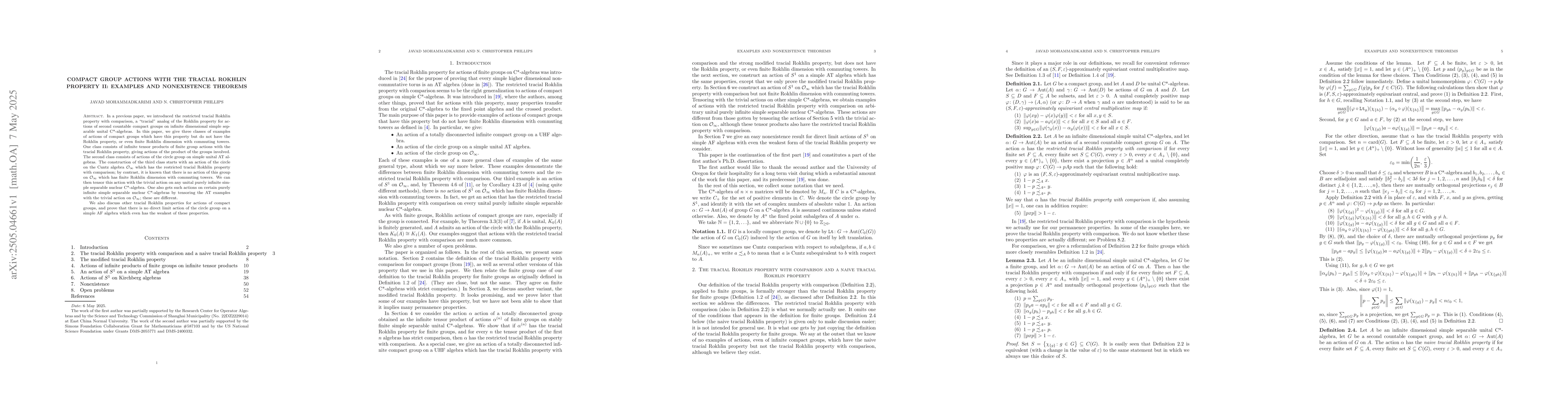 Thumbnail for Compact Group Actions with the Tracial Rokhlin Property II: Examples and
  Nonexistence Theorems