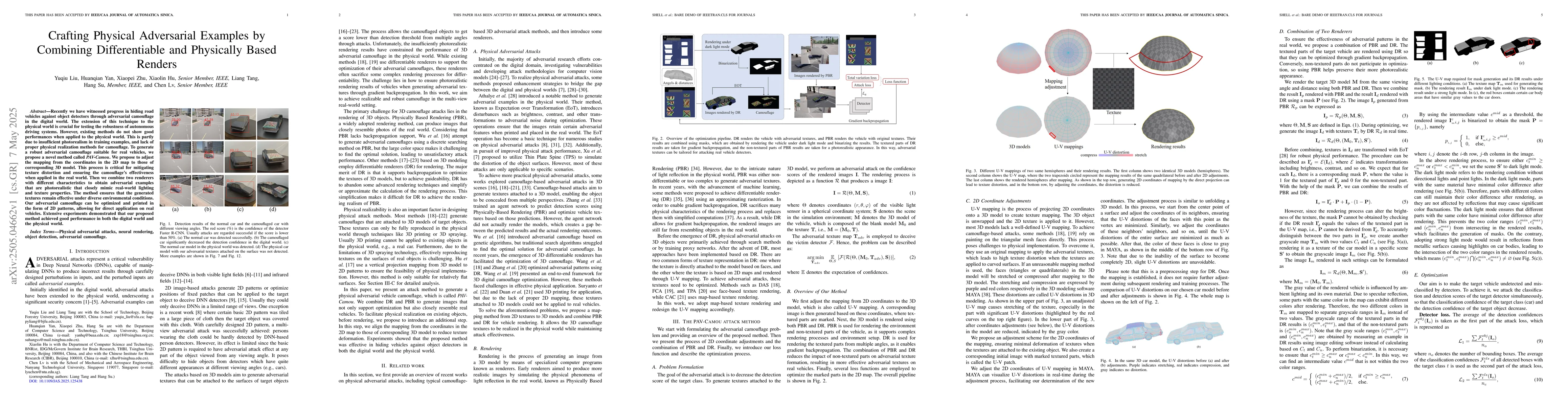 Thumbnail for Crafting Physical Adversarial Examples by Combining Differentiable and
  Physically Based Renders