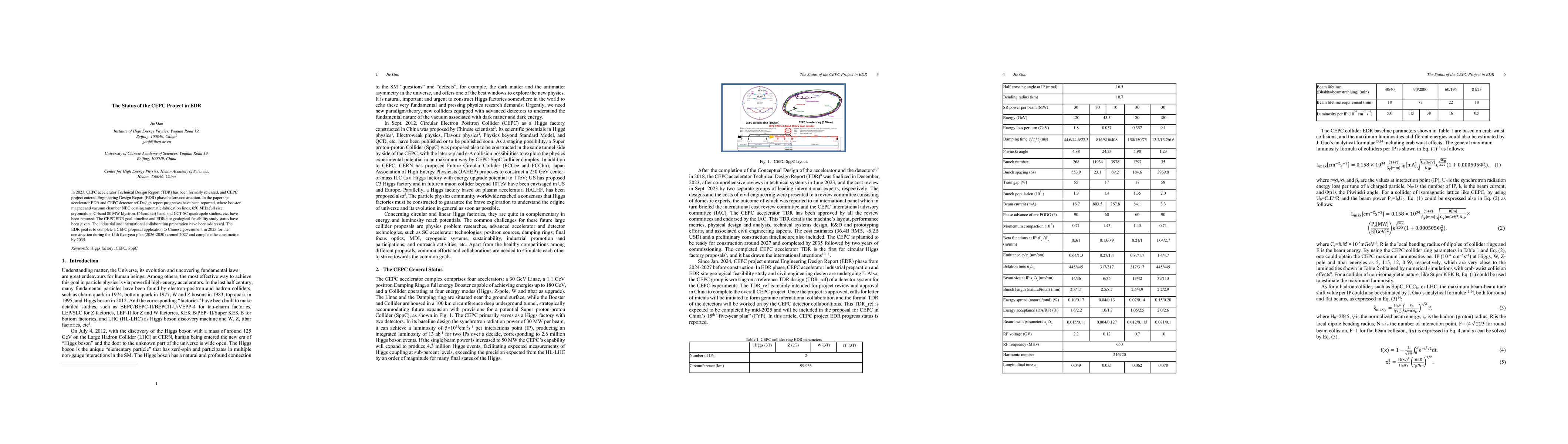 Thumbnail for The Status of the CEPC Project in EDR