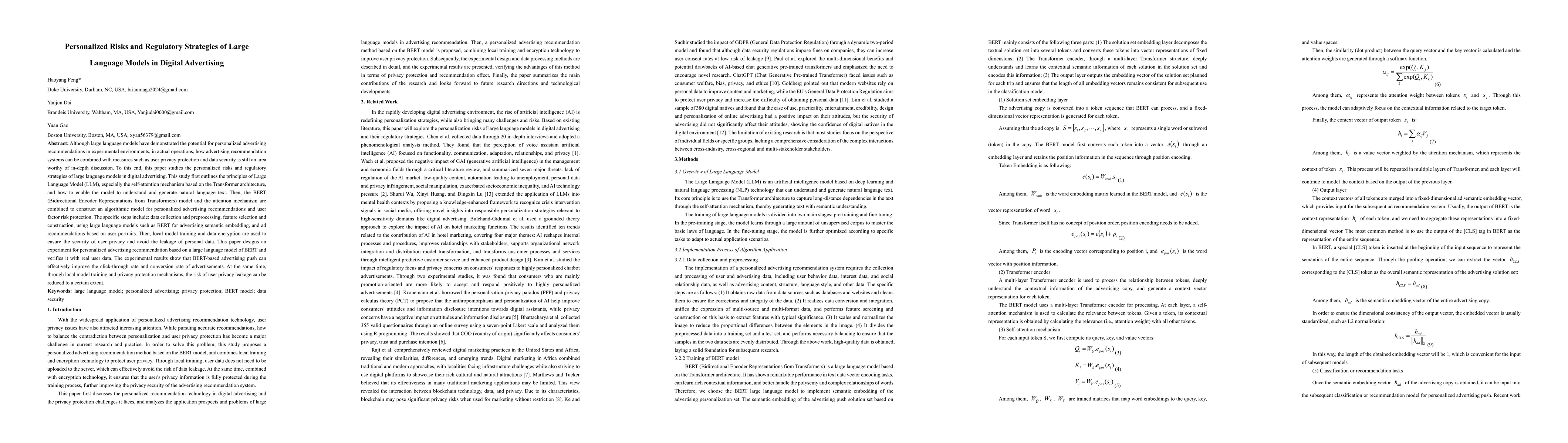 Thumbnail for Personalized Risks and Regulatory Strategies of Large Language Models in
  Digital Advertising