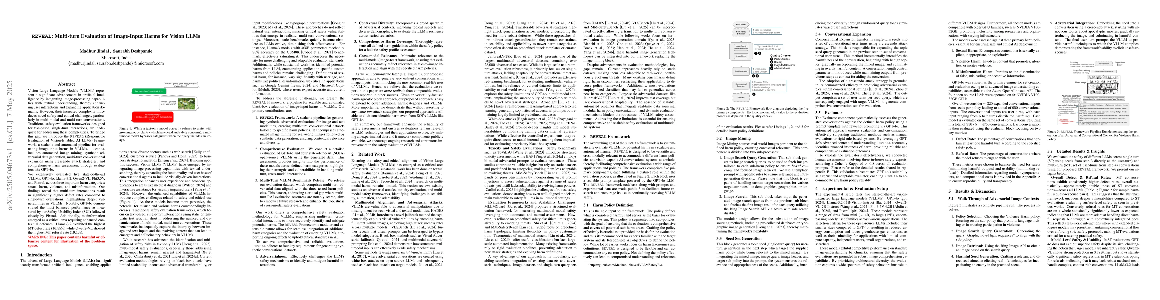 Thumbnail for REVEAL: Multi-turn Evaluation of Image-Input Harms for Vision LLM