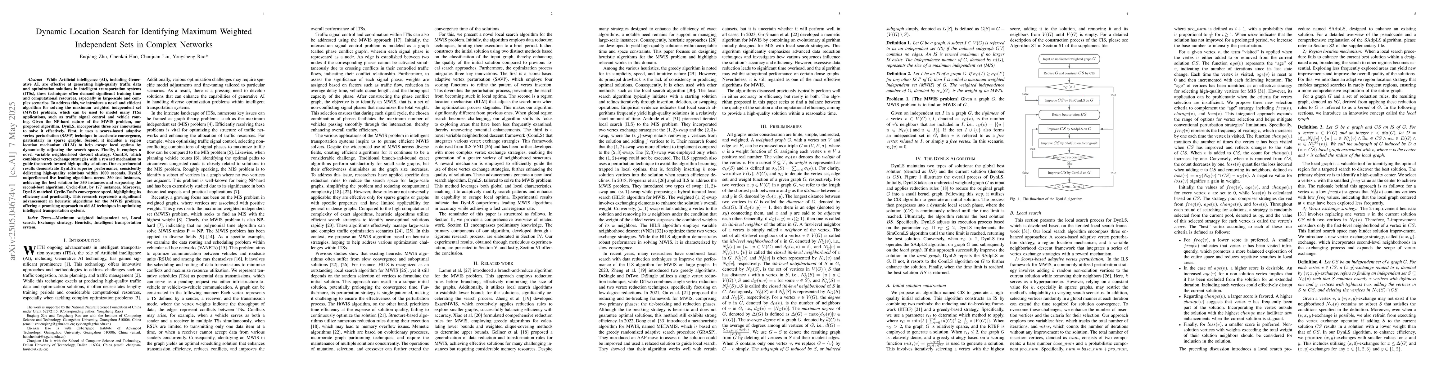 Thumbnail for Dynamic Location Search for Identifying Maximum Weighted Independent
  Sets in Complex Networks