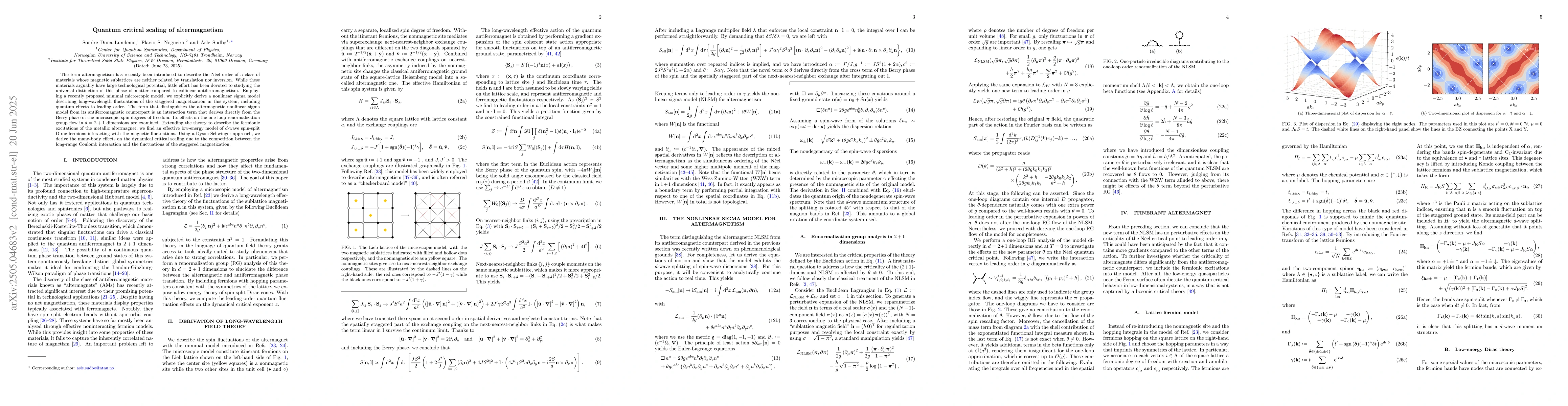 Thumbnail for Quantum critical scaling of altermagnetism