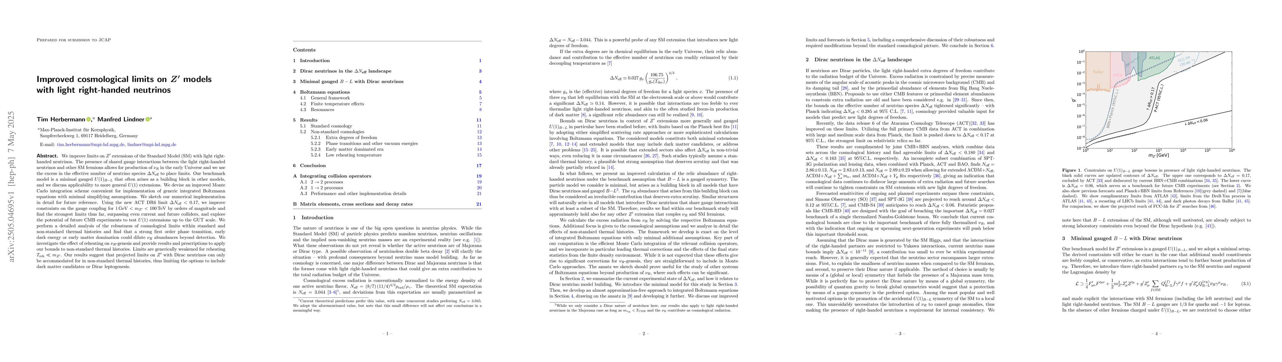 Thumbnail for Improved cosmological limits on $Z^\prime$ models with light
  right-handed neutrinos
