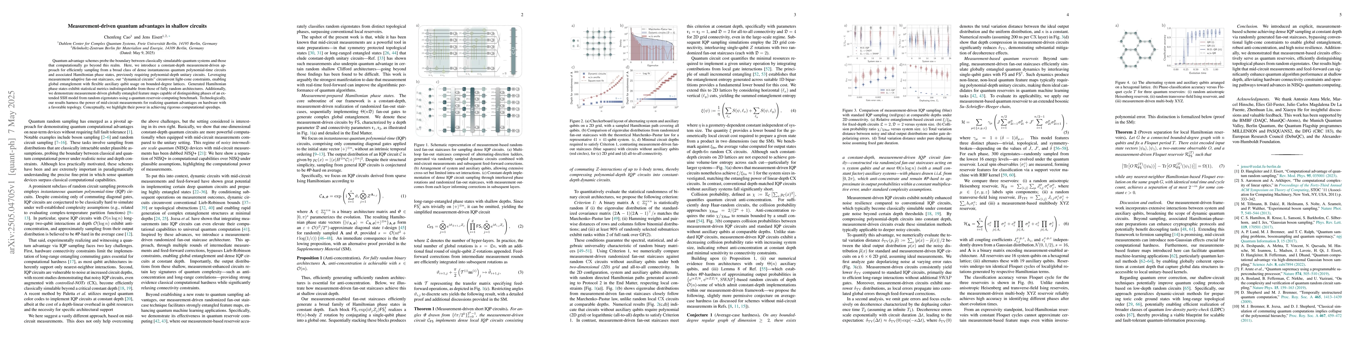 Thumbnail for Measurement-driven quantum advantages in shallow circuits