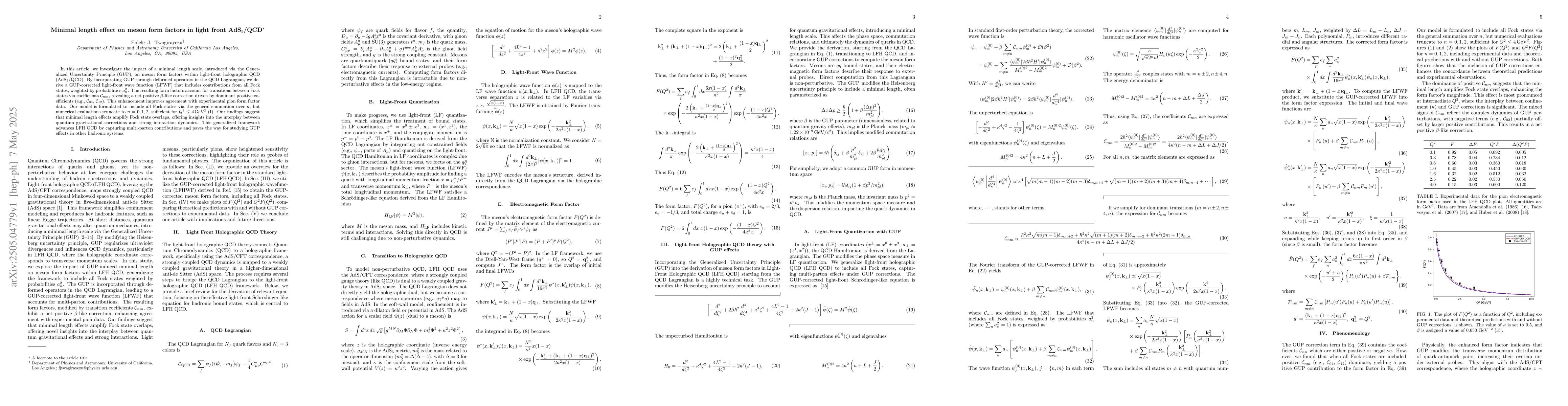 Thumbnail for Minimal length effect on meson form factors in light front AdS$_{5}$/QCD