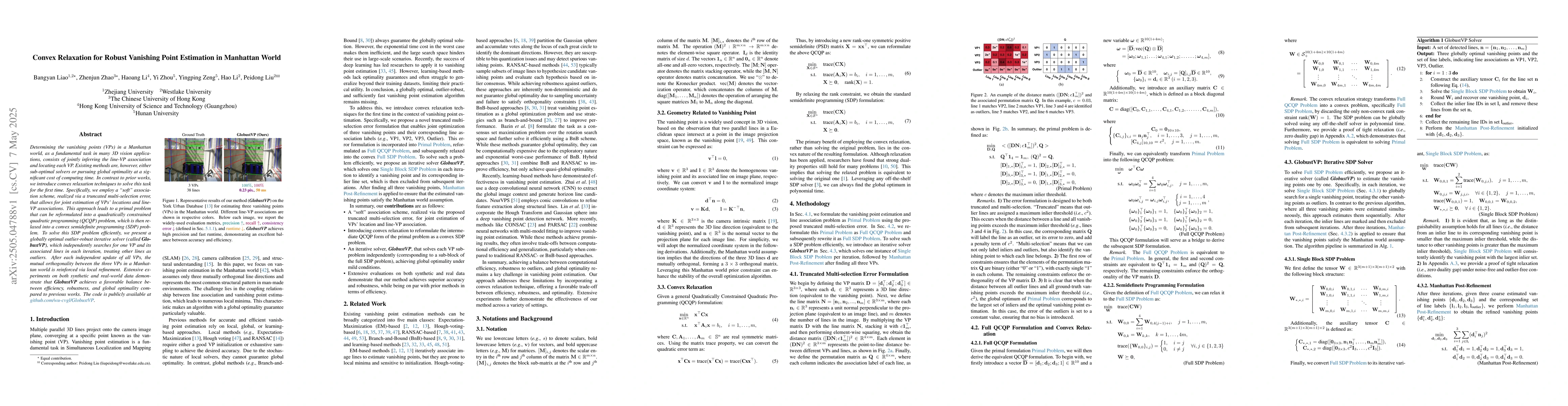Thumbnail for Convex Relaxation for Robust Vanishing Point Estimation in Manhattan
  World