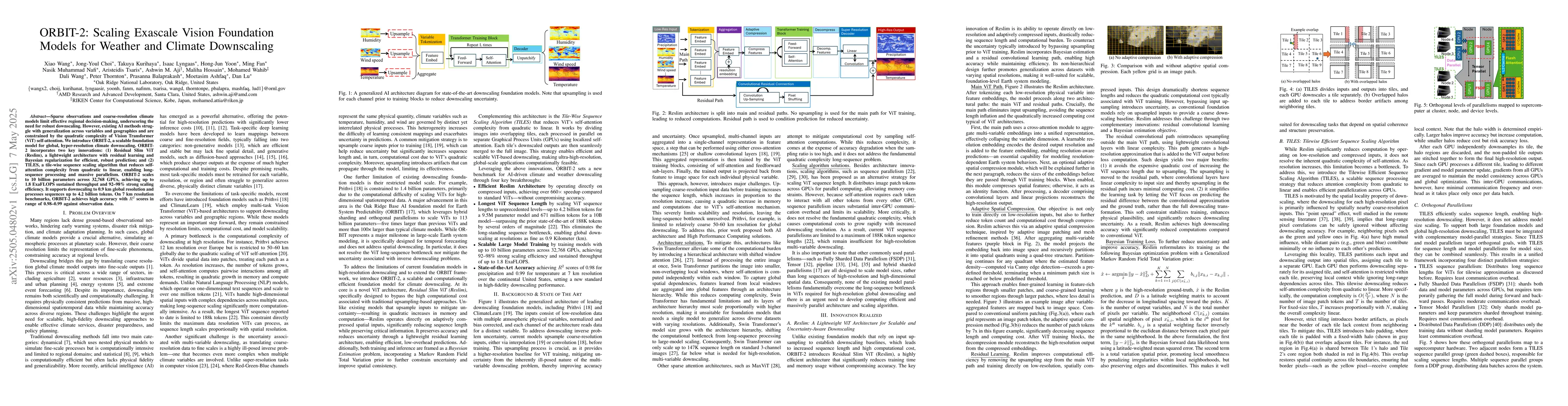 Thumbnail for ORBIT-2: Scaling Exascale Vision Foundation Models for Weather and
  Climate Downscaling