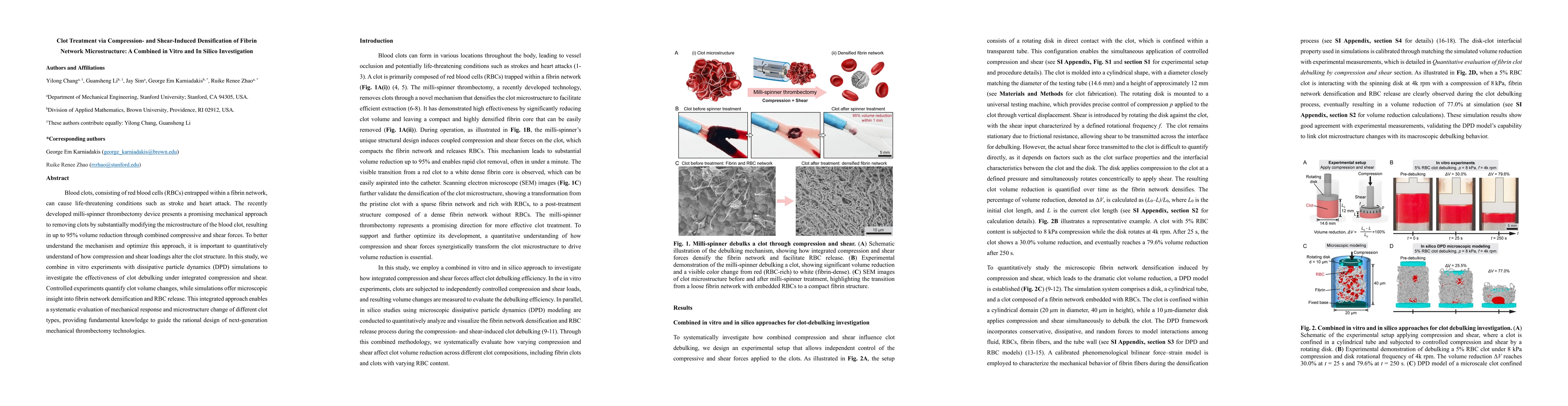 Thumbnail for Clot Treatment via Compression- and Shear-Induced Densification of
  Fibrin Network Microstructure: A Combined in Vitro and In Silico
  Investigation