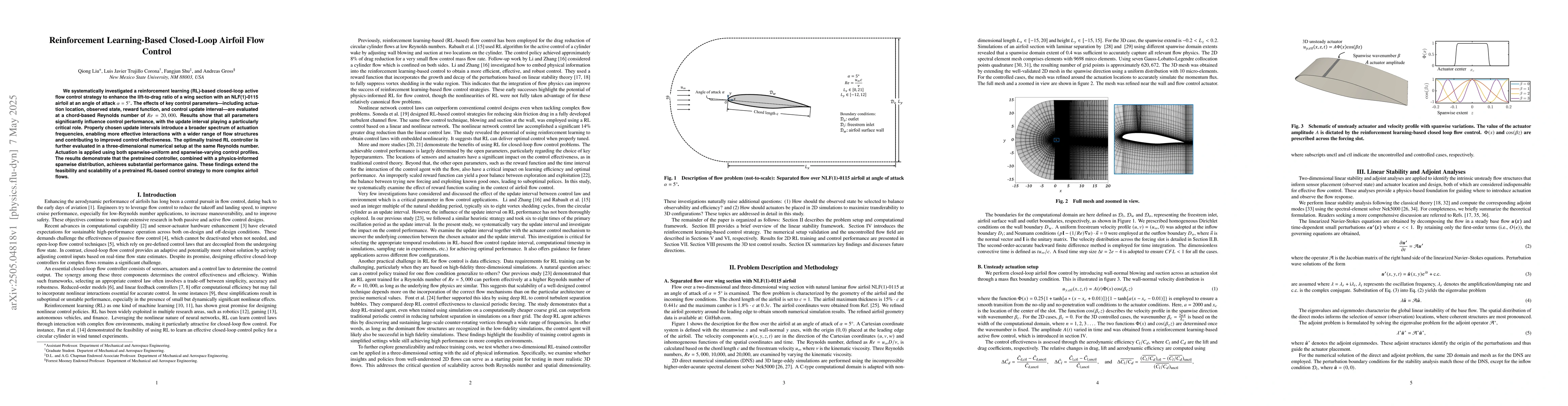 Thumbnail for Reinforcement Learning-Based Closed-Loop Airfoil Flow Control