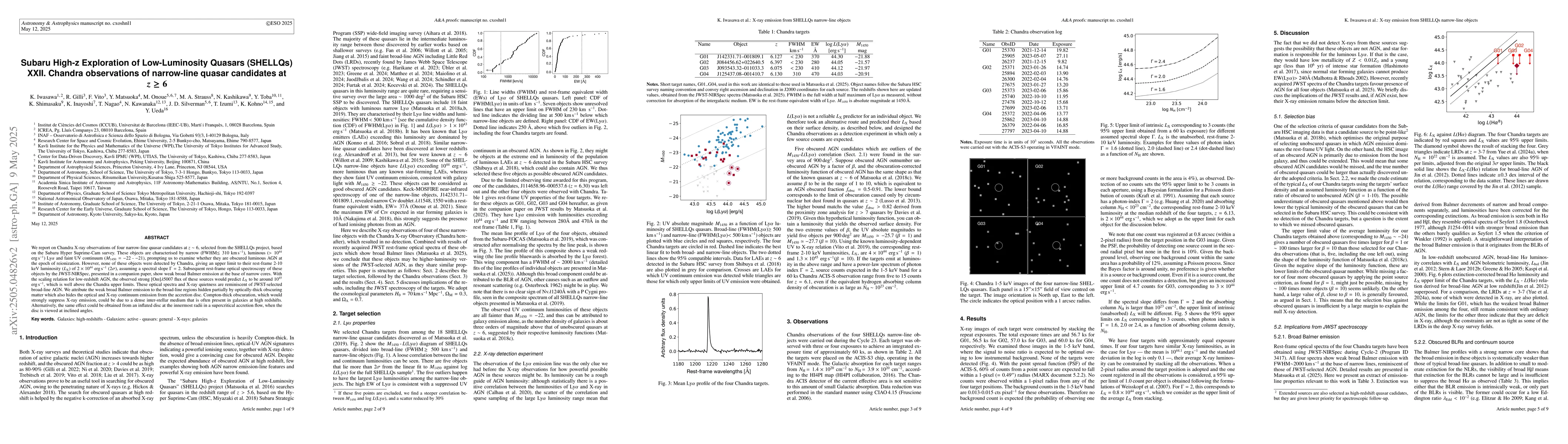 Thumbnail for Subaru High-z Exploration of Low-Luminosity Quasars (SHELLQs) XXII.
  Chandra observations of narrow-line quasar candidates at z>6