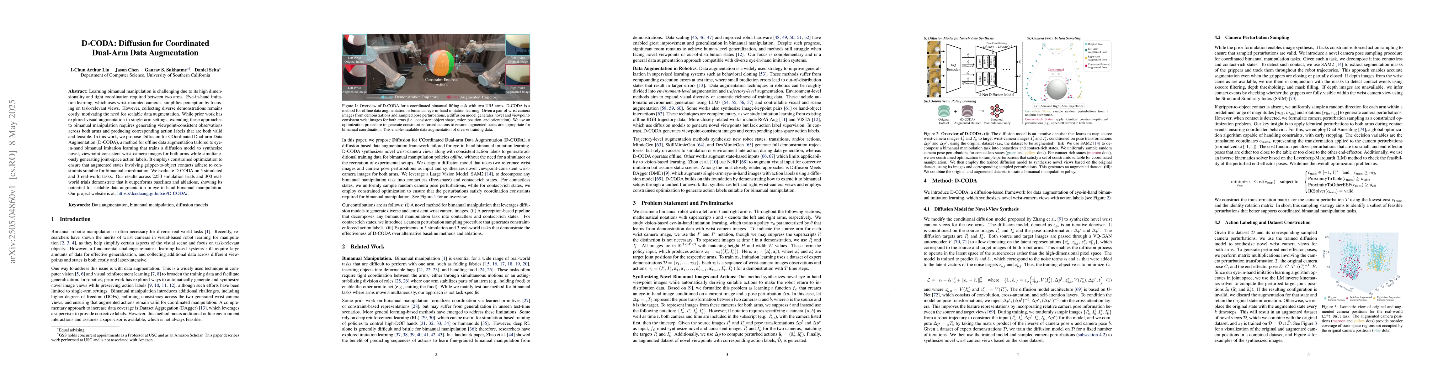 Thumbnail for D-CODA: Diffusion for Coordinated Dual-Arm Data Augmentation
