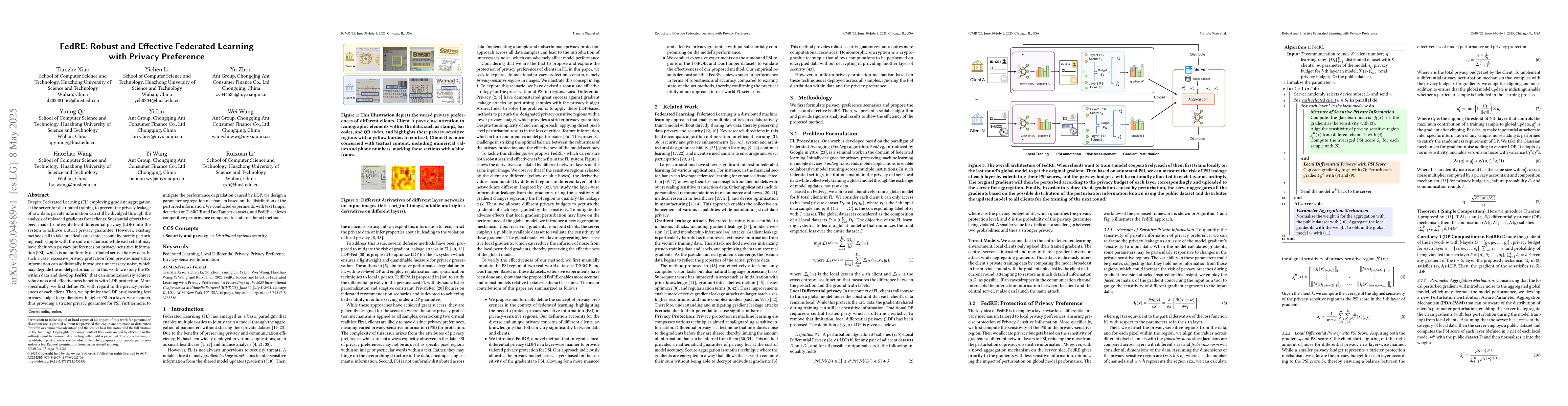 Thumbnail for FedRE: Robust and Effective Federated Learning with Privacy Preference