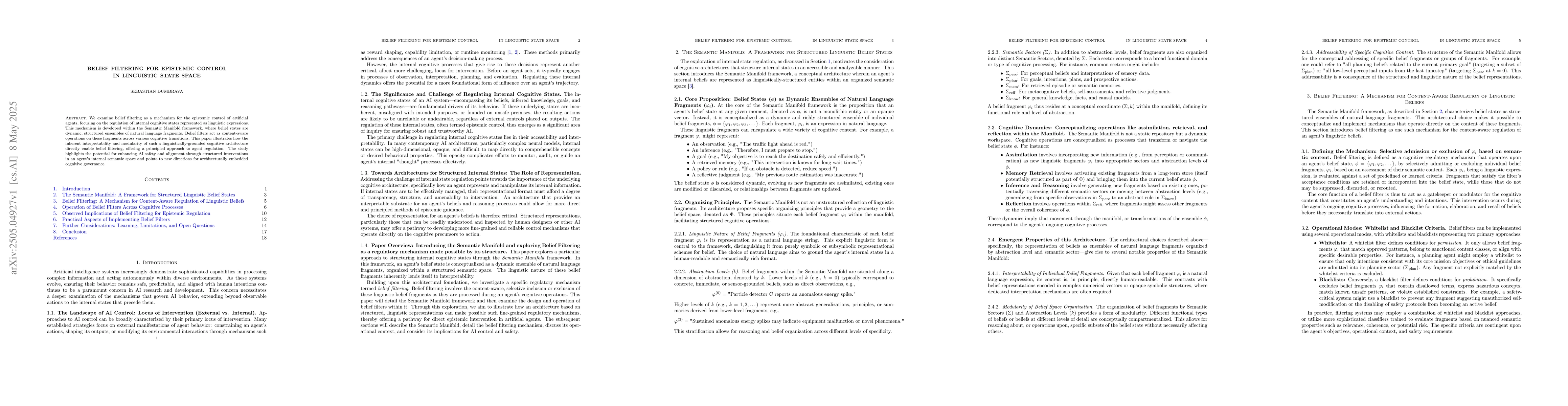 Thumbnail for Belief Filtering for Epistemic Control in Linguistic State Space