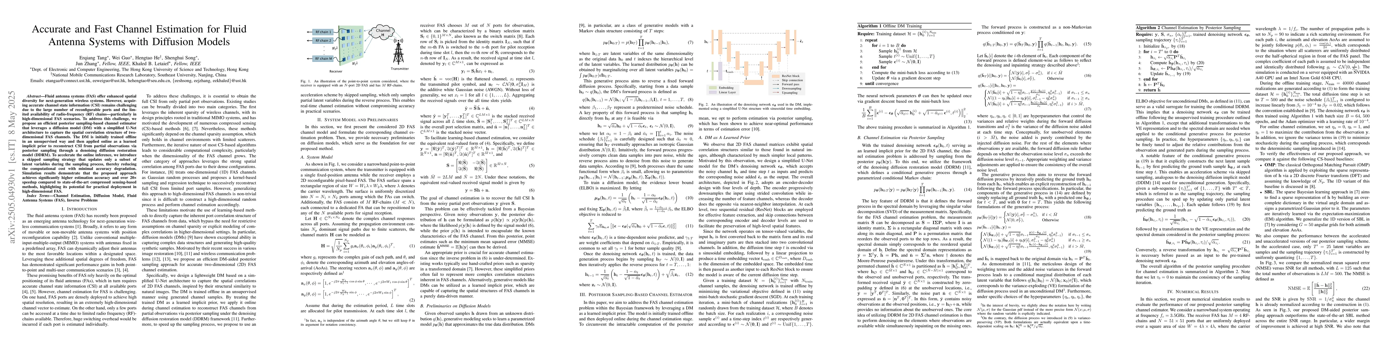 Thumbnail for Accurate and Fast Channel Estimation for Fluid Antenna Systems with
  Diffusion Models