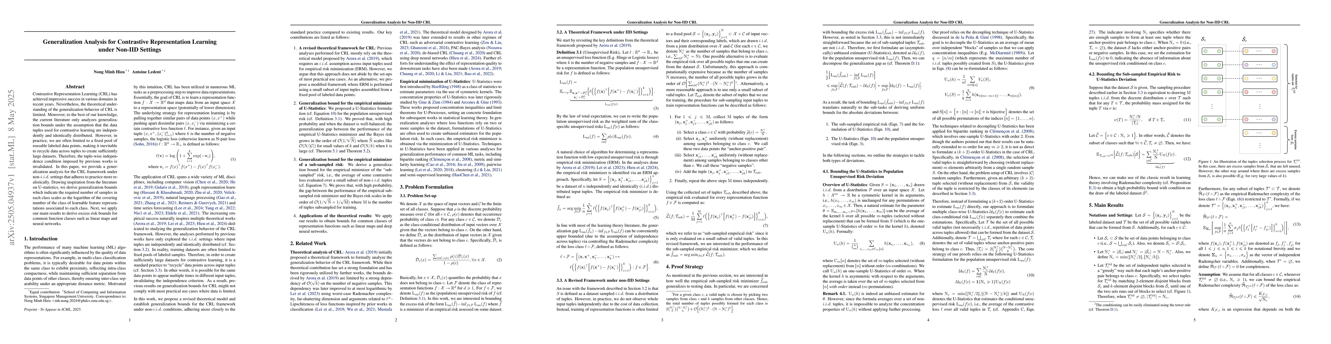 Thumbnail for Generalization Analysis for Contrastive Representation Learning under
  Non-IID Settings