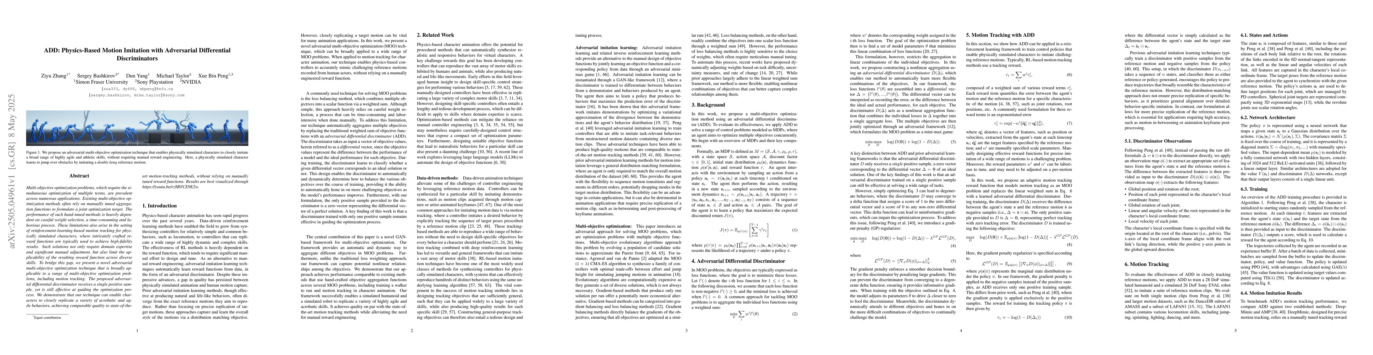 Thumbnail for ADD: Physics-Based Motion Imitation with Adversarial Differential
  Discriminators