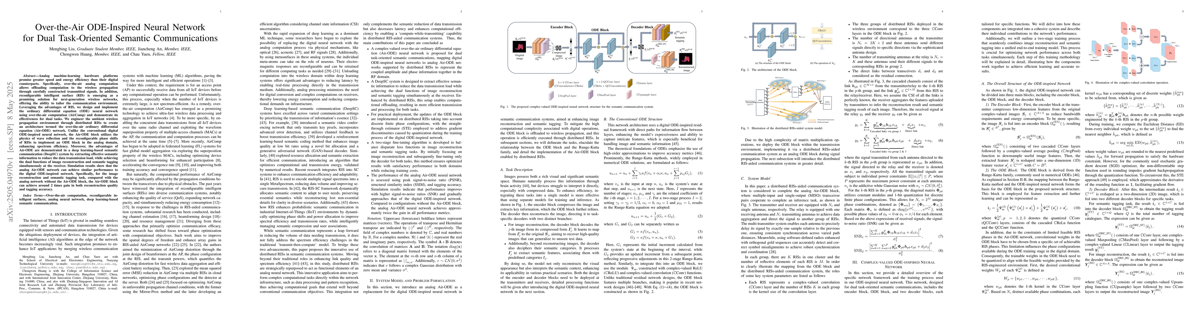 Thumbnail for Over-the-Air ODE-Inspired Neural Network for Dual Task-Oriented Semantic
  Communications