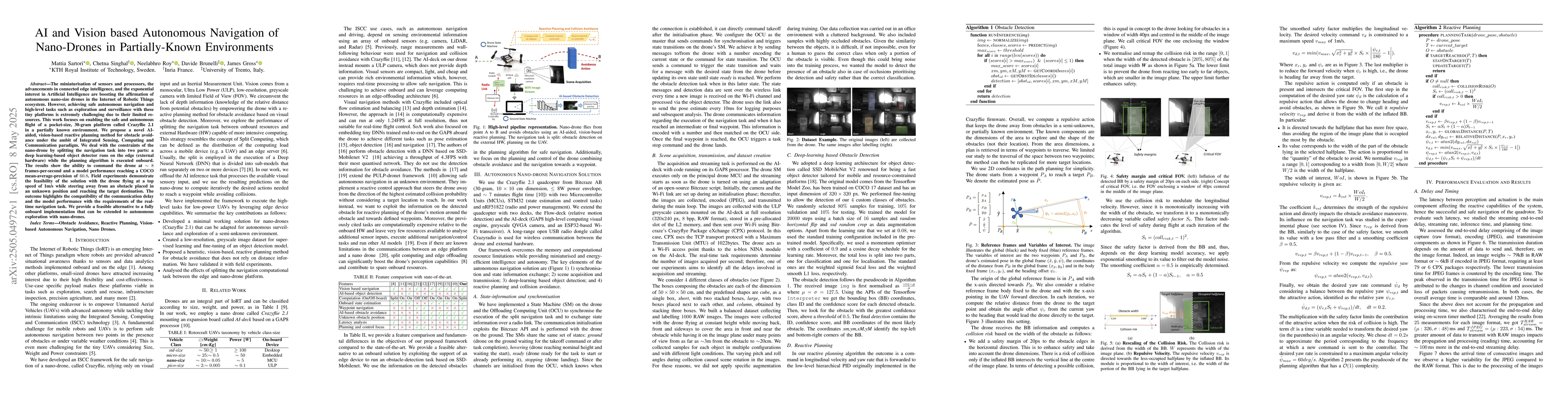 Thumbnail for AI and Vision based Autonomous Navigation of Nano-Drones in
  Partially-Known Environments