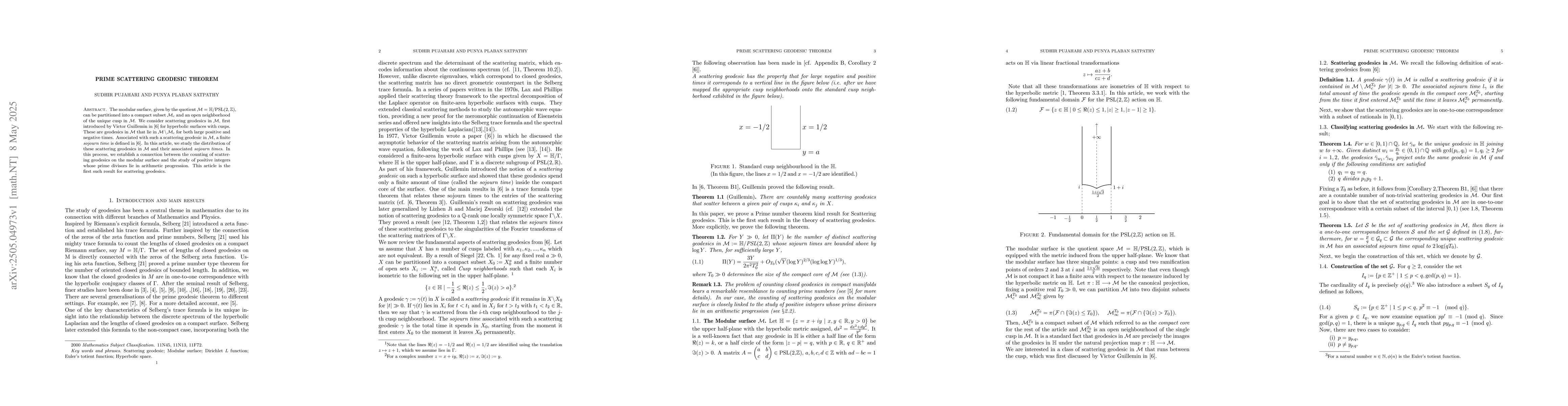 Thumbnail for Prime scattering geodesic theorem