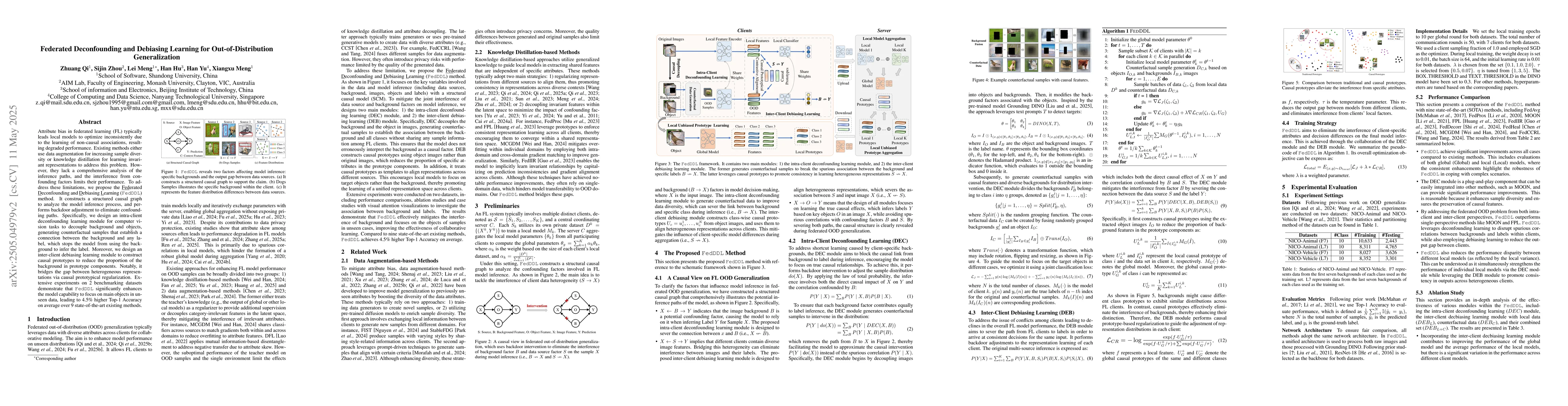 Thumbnail for Federated Deconfounding and Debiasing Learning for Out-of-Distribution
  Generalization