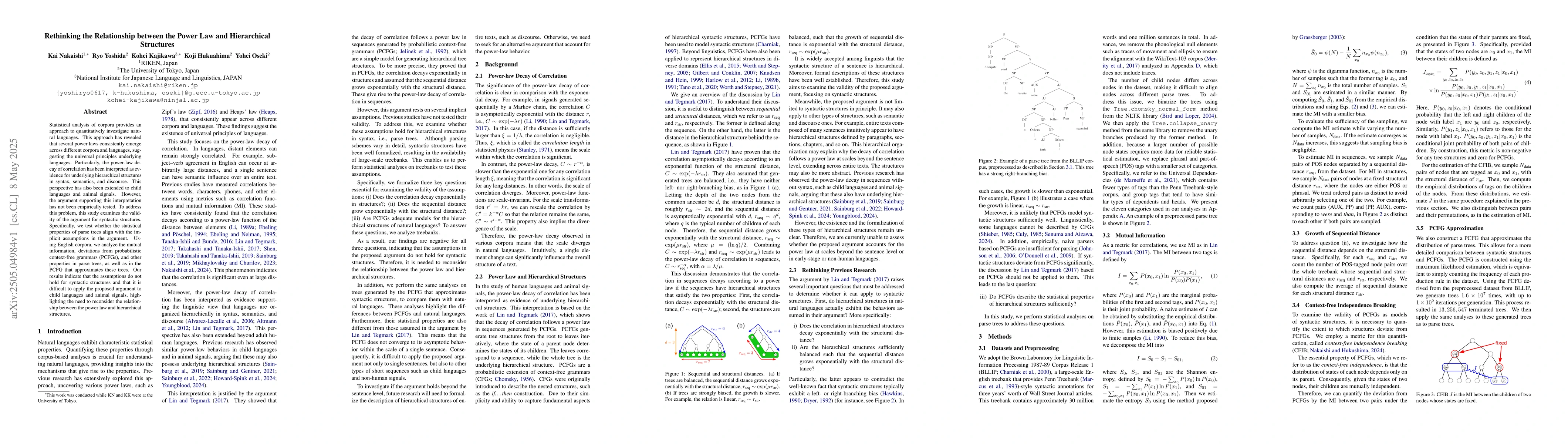 Thumbnail for Rethinking the Relationship between the Power Law and Hierarchical
  Structures