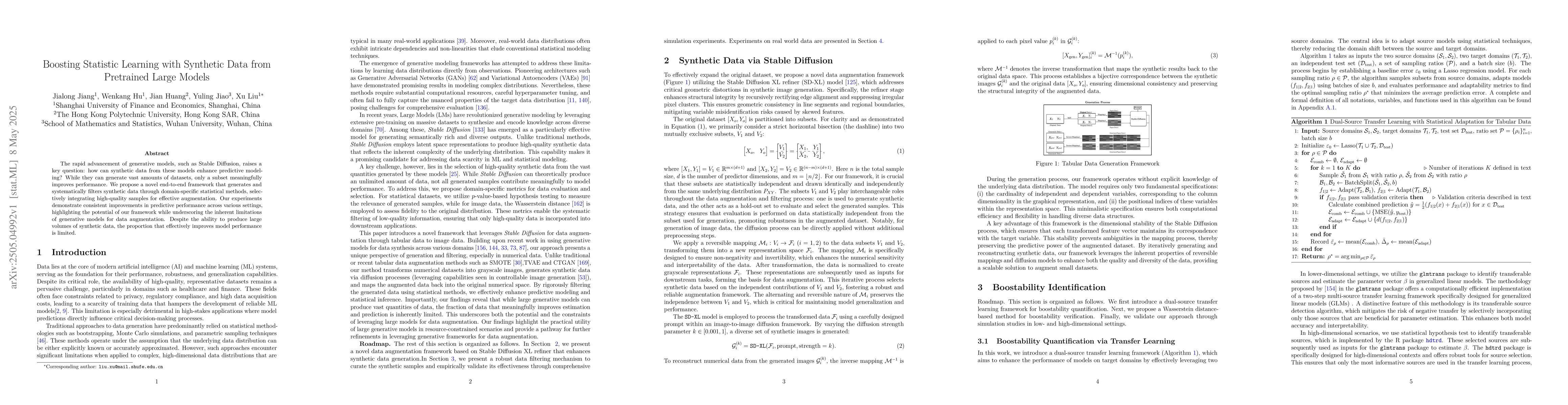 Thumbnail for Boosting Statistic Learning with Synthetic Data from Pretrained Large
  Models