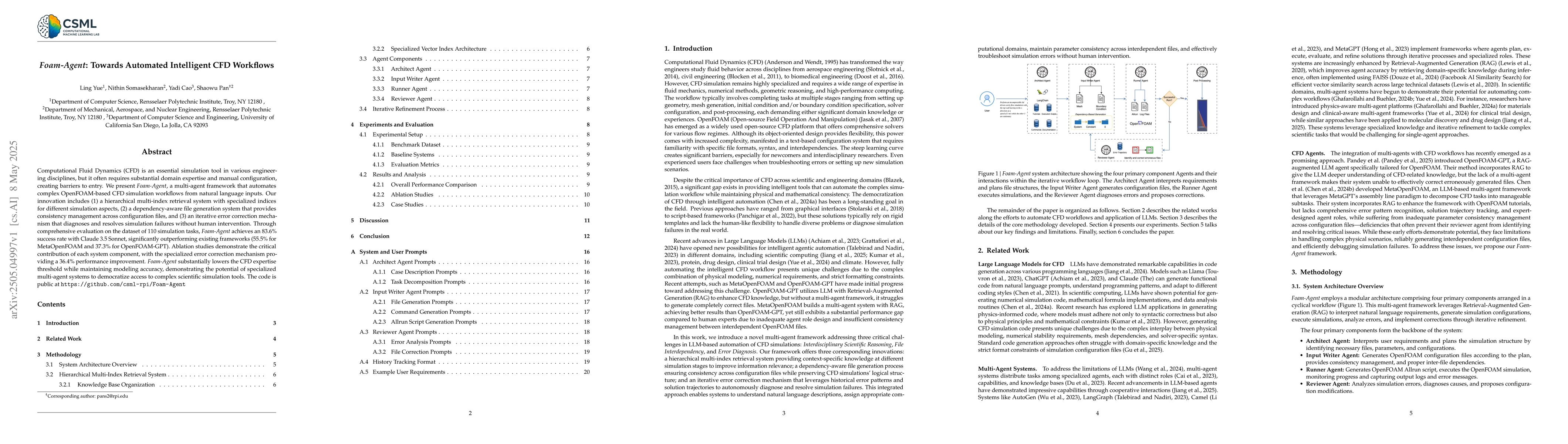 Thumbnail for Foam-Agent: Towards Automated Intelligent CFD Workflows