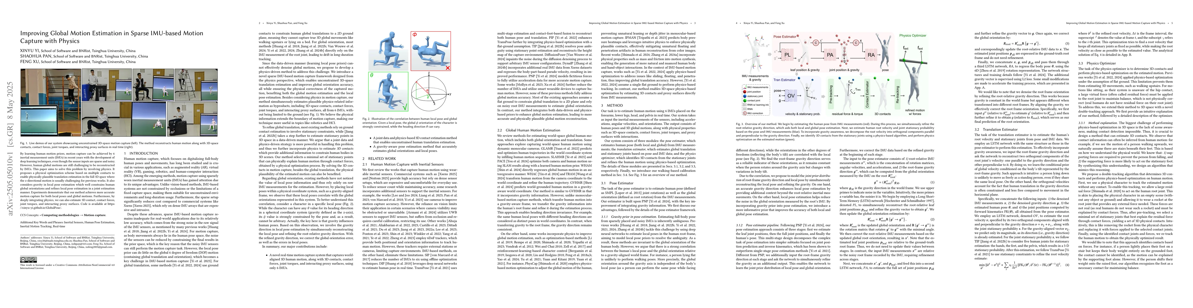 Thumbnail for Improving Global Motion Estimation in Sparse IMU-based Motion Capture
  with Physics