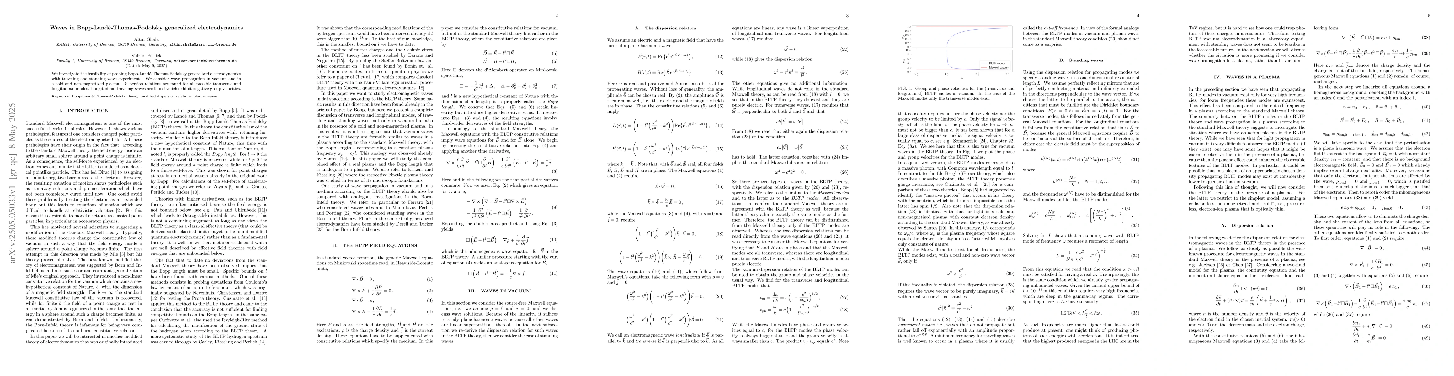 Thumbnail for Waves in Bopp-Land{é}-Thomas-Podolsky generalized electrodynamics