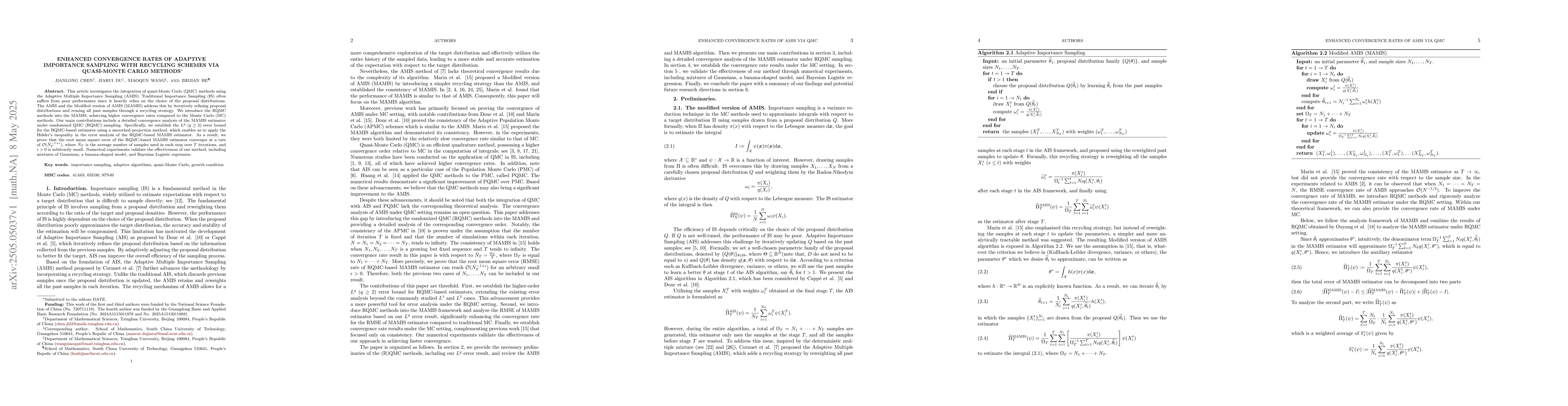 Thumbnail for Enhanced convergence rates of Adaptive Importance Sampling with
  recycling schemes via quasi-Monte Carlo methods