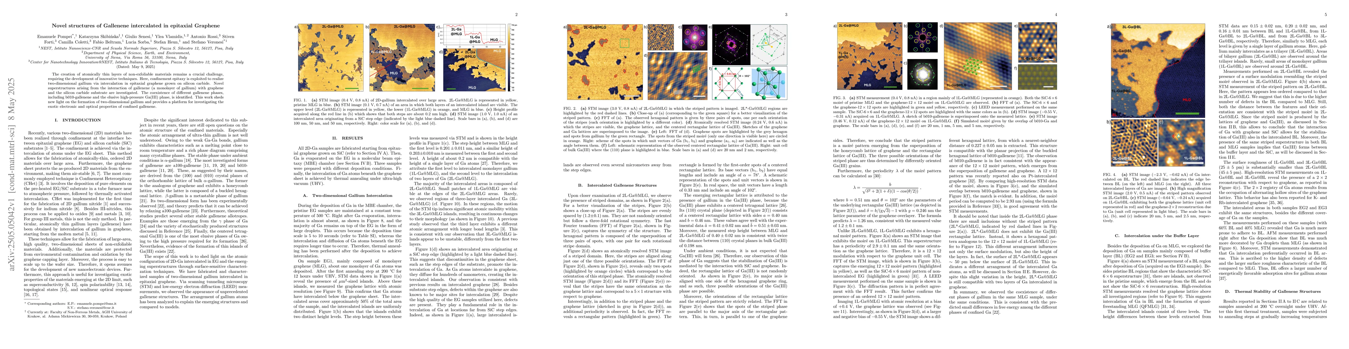 Thumbnail for Novel structures of Gallenene intercalated in epitaxial Graphene
