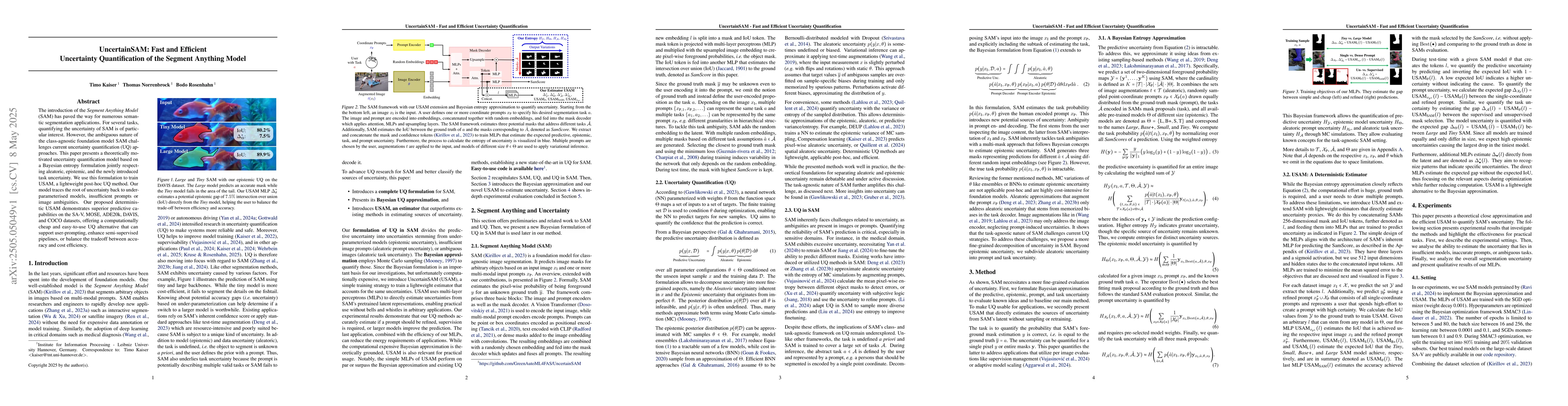 Thumbnail for UncertainSAM: Fast and Efficient Uncertainty Quantification of the
  Segment Anything Model