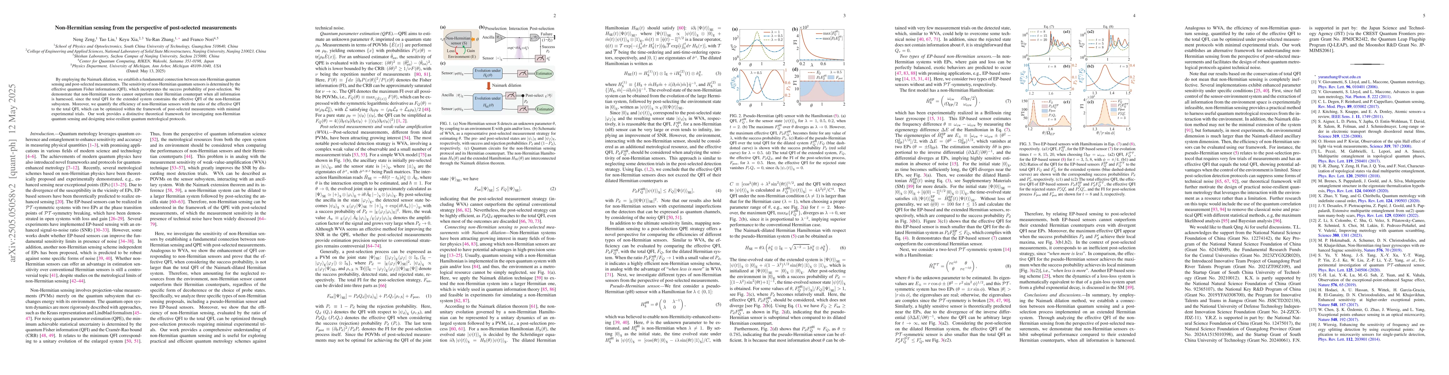 Thumbnail for Non-Hermitian sensing from the perspective of post-selected measurements
