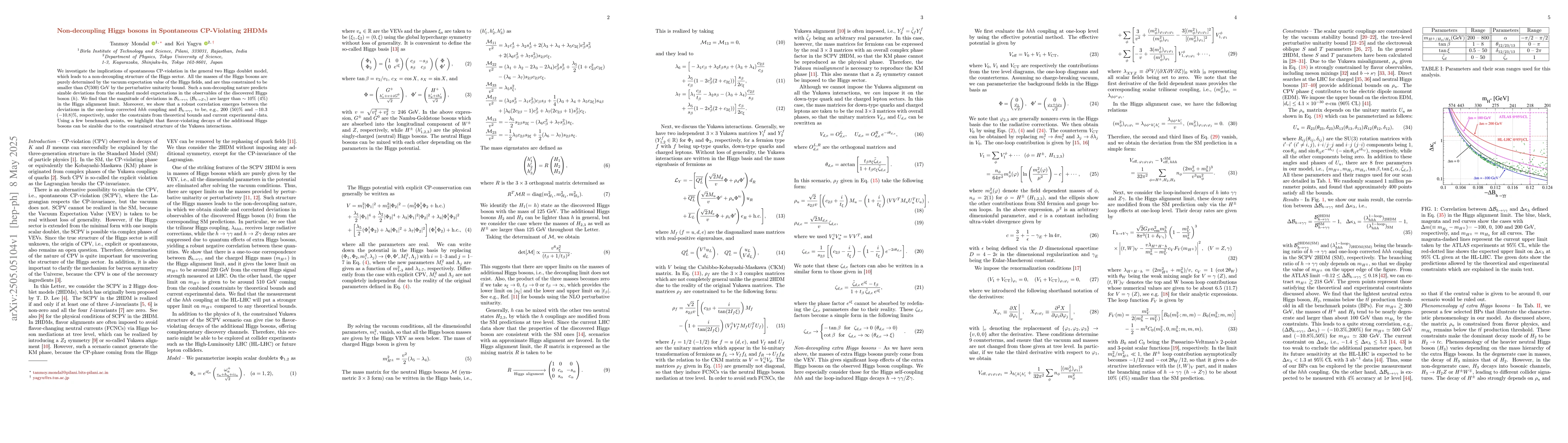 Thumbnail for Non-decoupling Higgs bosons in Spontaneous CP-Violating 2HDMs