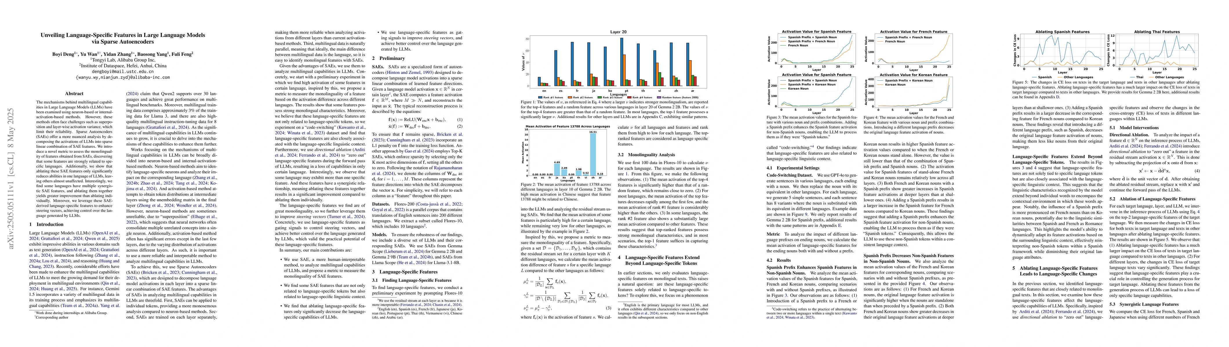 Thumbnail for Unveiling Language-Specific Features in Large Language Models via Sparse
  Autoencoders