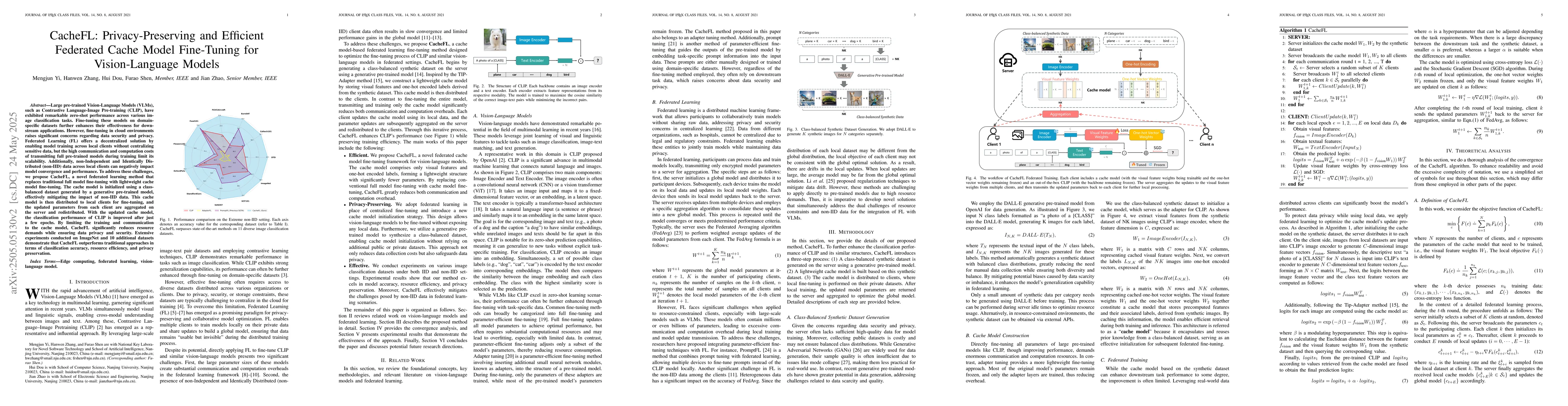 Thumbnail for CacheFL: Efficient Federated Cache Model Fine-Tuning for Vision-Language
  Models