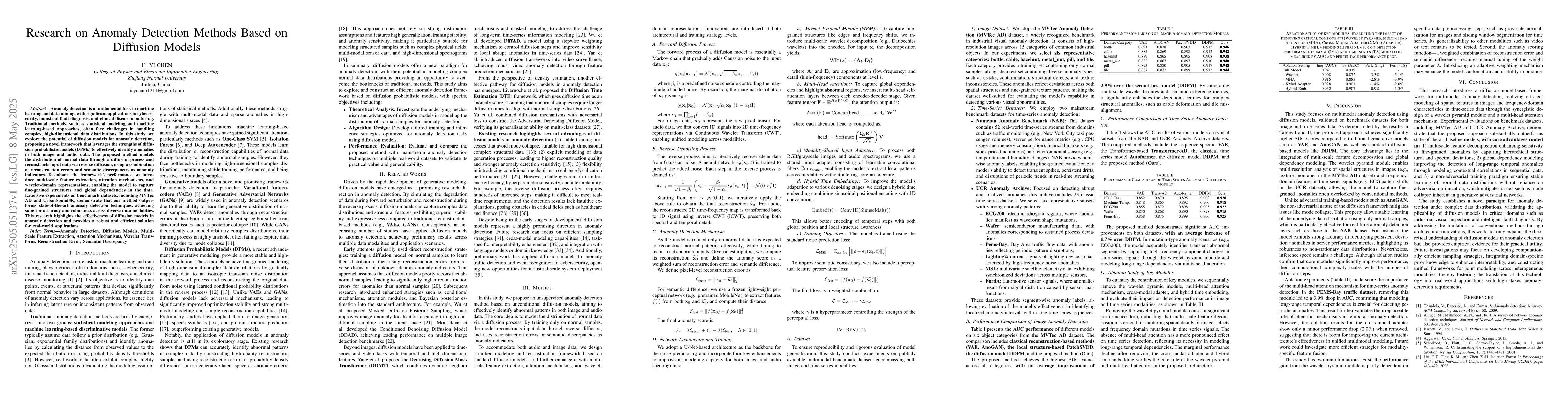 Thumbnail for Research on Anomaly Detection Methods Based on Diffusion Models