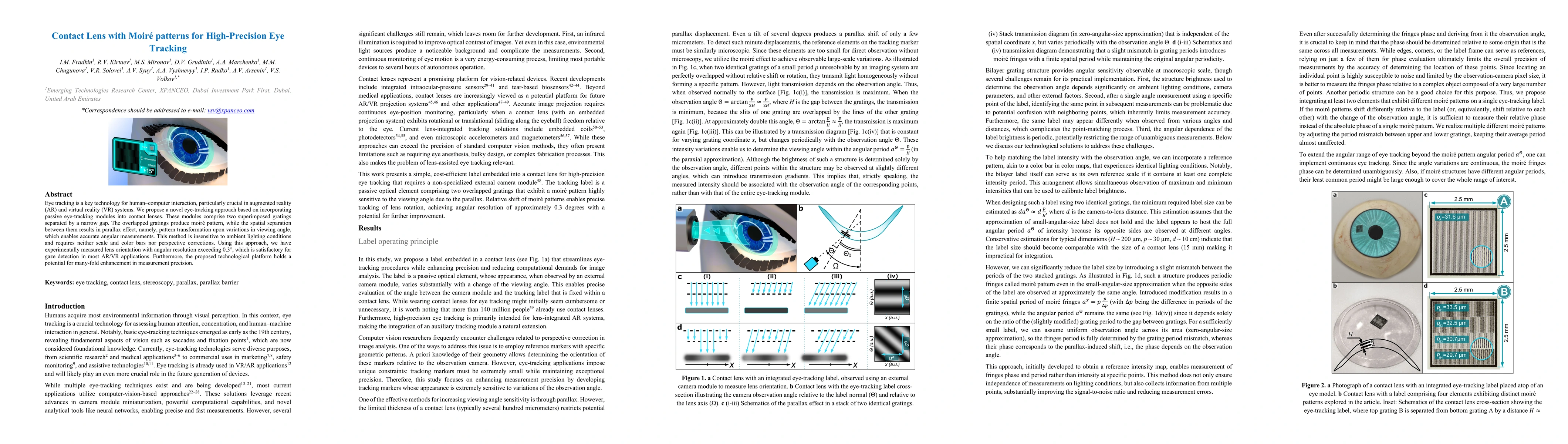 Thumbnail for Contact Lens with Moiré patterns for High-Precision Eye Tracking