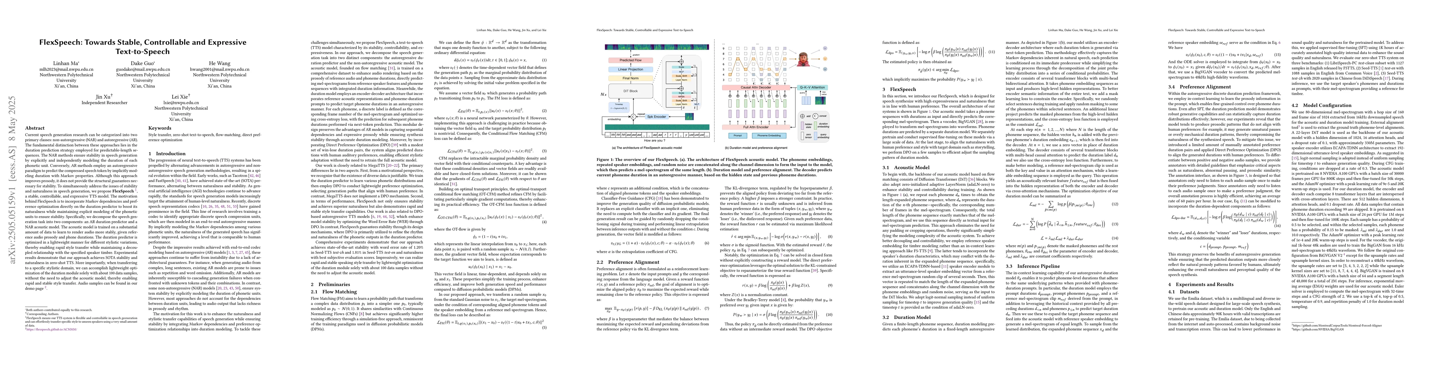 Thumbnail for FlexSpeech: Towards Stable, Controllable and Expressive Text-to-Speech