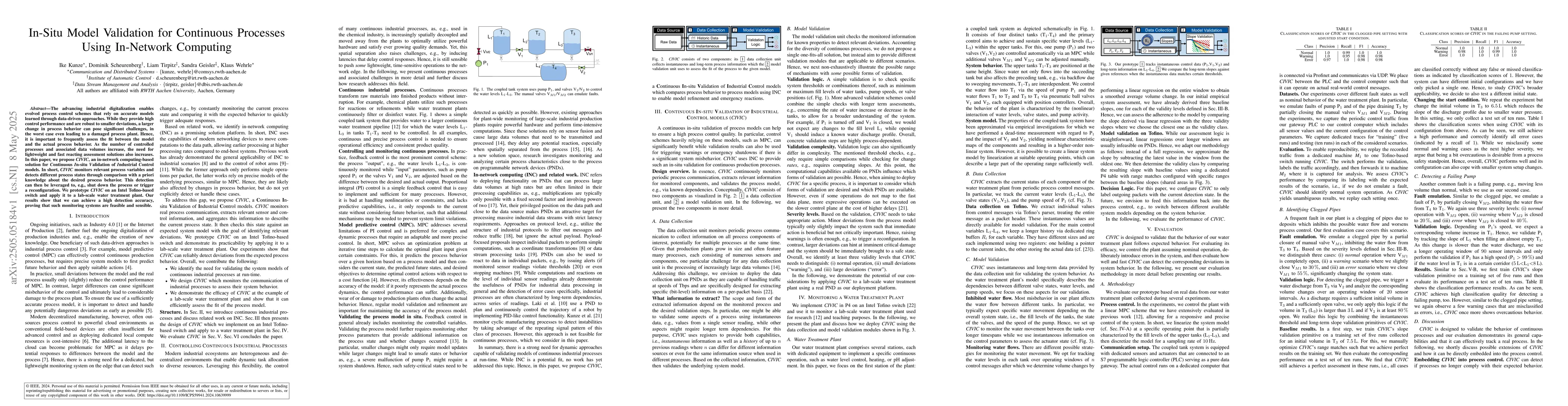Thumbnail for In-Situ Model Validation for Continuous Processes Using In-Network
  Computing